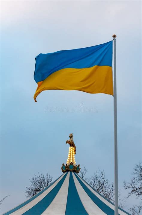 Flag Of Ukraine On The Background Of The Blue Sky Odessa Stock Image