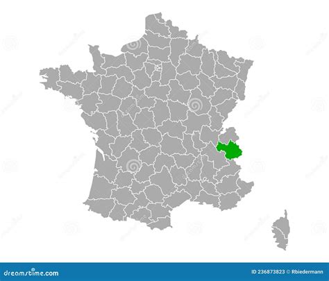 Map of Savoie in France stock vector. Illustration of france - 236873823