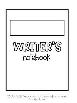 Writer's Notebook Cover Page by Wild Wonders Teaching | TPT