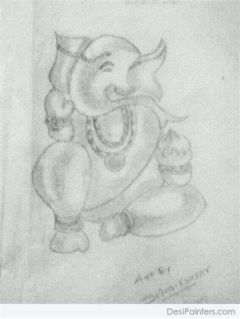 Pencil Sketch Of Lord Ganesha | DesiPainters.com