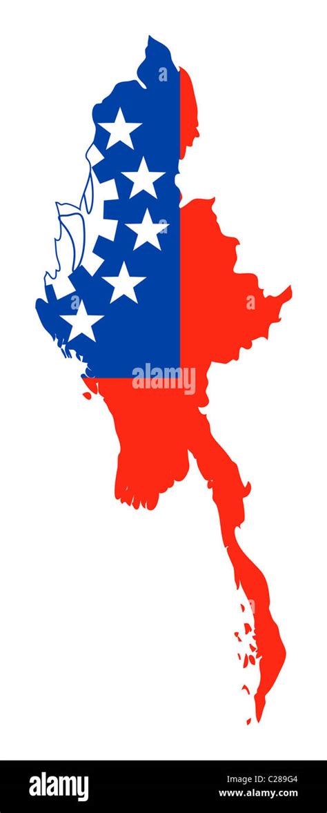 Myanmar Map Cut Out Stock Images Pictures Alamy