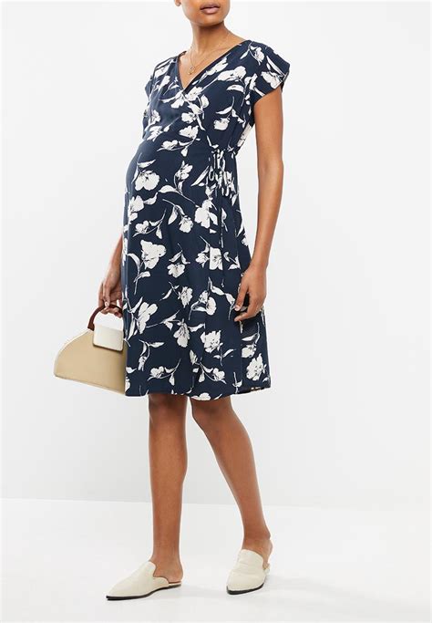 Floral Maternity Dress Navy And Neutral Cherry Melon Dresses And Jumpsuits