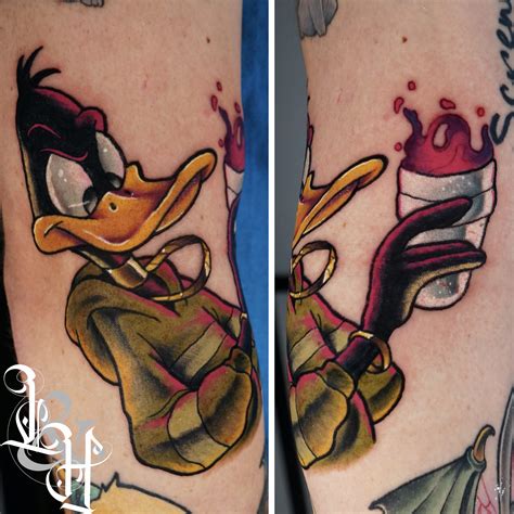 Color Bad Daffy Duck Tattoo - Love n Hate