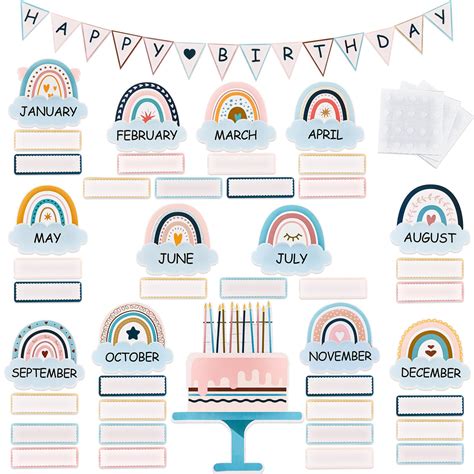 Buy 60 Pieces Boho Classroom Decor Birthday Bulletin Board Decorations