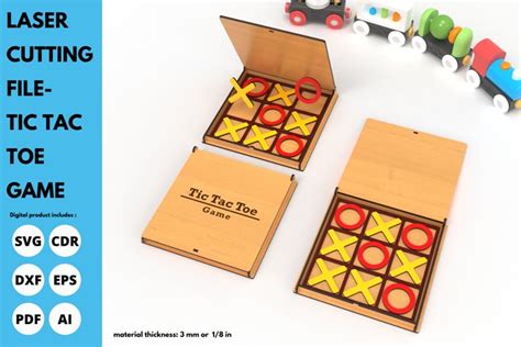 Tic Tac Toe Game Toy SVG Laser Cutting File