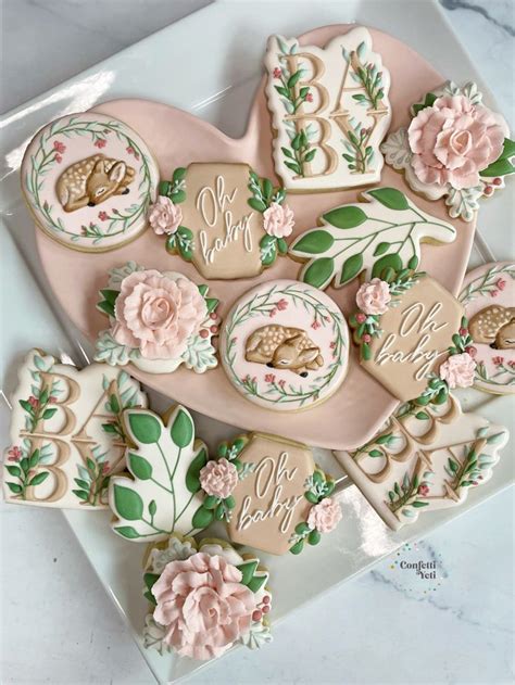 Woodland Deer Cookies For Baby In 2024 Baby Shower Cookies Baby