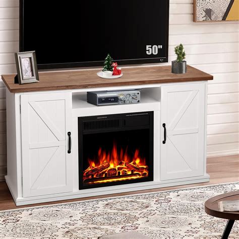 R W Flame Soporte De Tv Con Chimenea Para Tv De Pulgadas Moderno