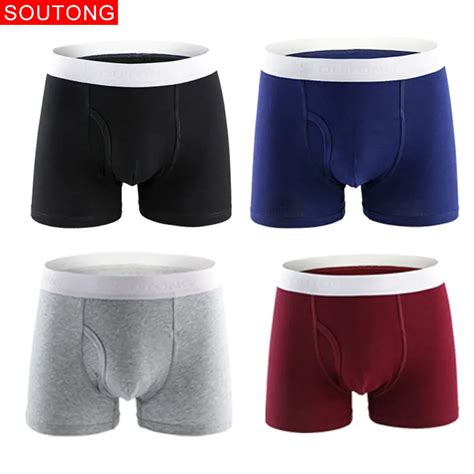 Soutong Men Underwear Boxers Shorts Cotton Soft Solid Homens U Convex