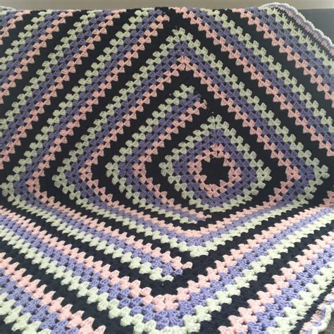 Crochet Granny Square Log Cabin Blanket Pattern Two Sizes Etsy