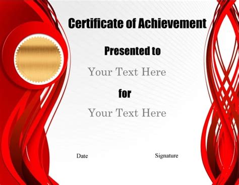 Free Customizable Certificate Of Achievement Riset