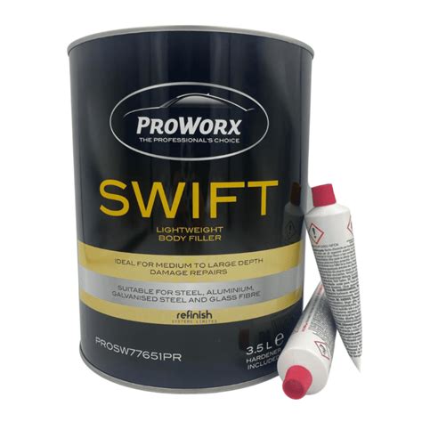 Proworx Swift Auto Body Filler 3 5L Refinish Systems Ltd