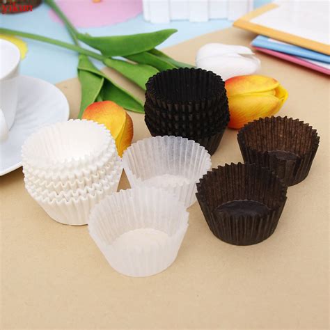 100pcs Solid Color White/Coffee Baking Muffin Cupcake Paper Cups Liner Wrapper | Shopee Philippines