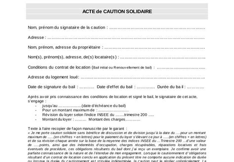 Modele Lettre De Garant Pour Un Logement