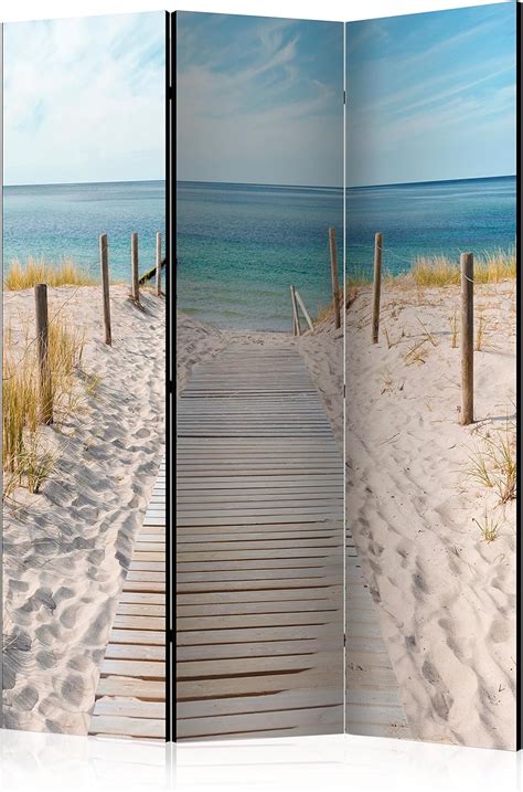 murando Paravent Plage et Mer 135x172 cm Une Seule Côté Impression sur