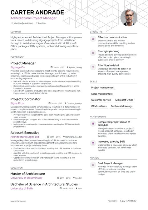 5 Architectural Project Manager Resume Examples And Guide For 2024