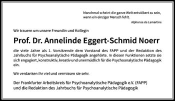 Traueranzeigen Von Prof Dr Annelinde Eggert Schmid Noerr Trauer