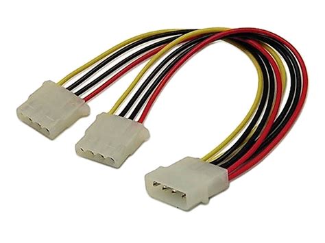 4 Pin Molex to 2x 4 Pin Molex Power Connector Cable Splitter Converter ...