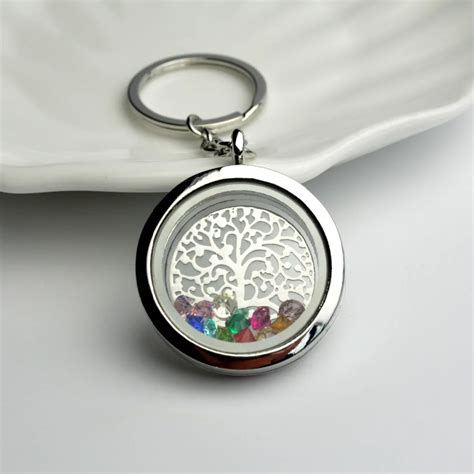 New Mm Round Living Locket Keychains High Quality Floating