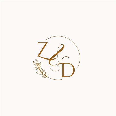 Zd Initial Wedding Monogram Logo Vector Art At Vecteezy