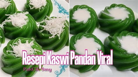 Resepi Kuih Kaswi Pandan Viral Santan Leleh Atau Kelapa Parut