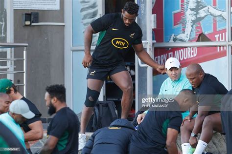 South African Springboks Captain Siya Kolisi Walks With His Right