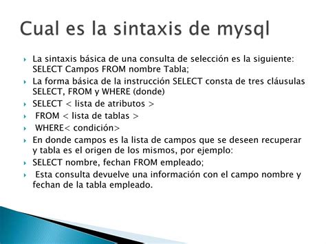 Comandos Básicos Para Bases De Datos Mysql Y Workbench Ppt