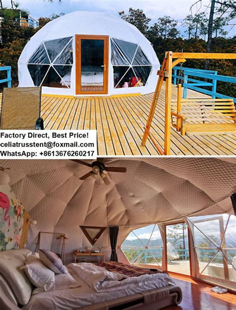 Geodesic Dome Tent Camping Accommodation Dome Interior With Confortable