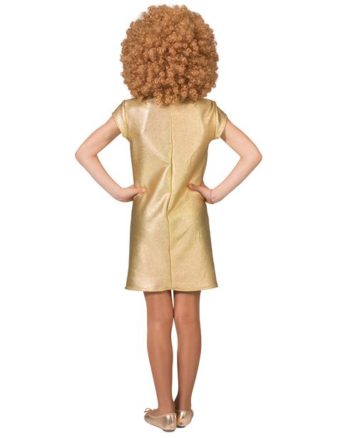 Disco Kleid Er Jahre Kost M F R M Dchen Faschings Verkleidung Gold