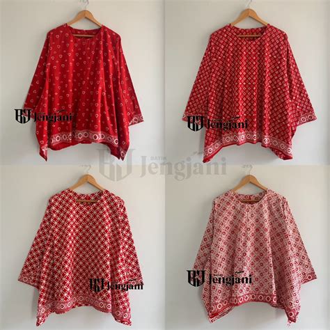 Jual Blouse Batwing Garutan Merah Putih Shopee Indonesia