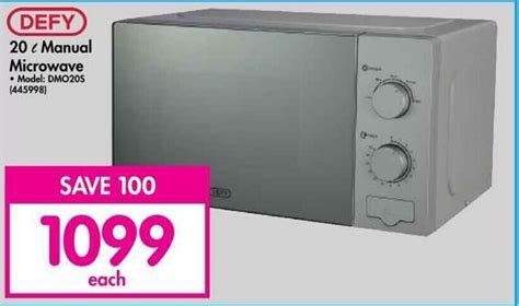 DEFY 20l Manual Microwave offer at Makro