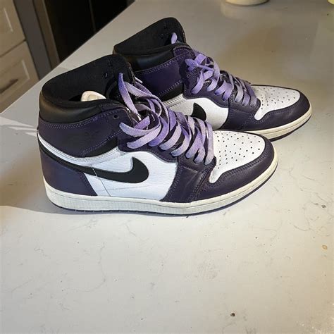 Jordan 1 court purple size 9.5 Obviously worn and... - Depop