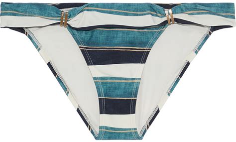 Vix Paula Hermanny Bia Ruched Striped Low Rise Bikini Briefs