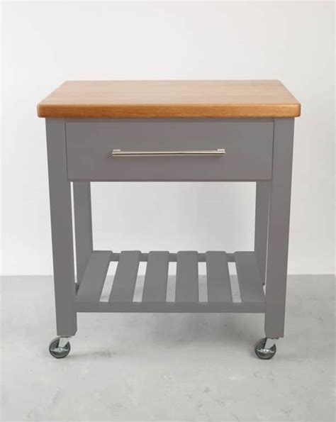 Butchers Trolley Loft Trolley Grey With Heveaoak Top Self Assembly