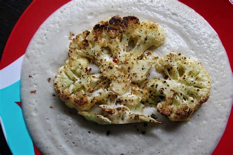 Cauliflower Steaks With White Chia Seed Cauliflower Purée Giveaway Mamma Chia I Run For Wine