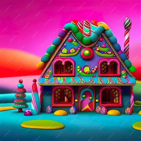 Premium AI Image | Candy house colorful