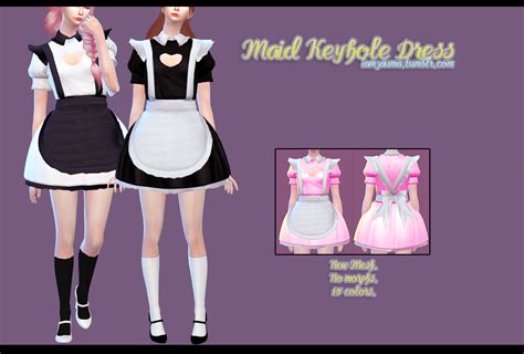 New Ts4 Maid Keyhole Dress Sims 4 Expansiones Ropa Sims