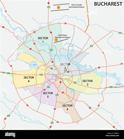 Carretera Mapa Administrativo Y Pol Tico De La Capital Rumana Bucarest