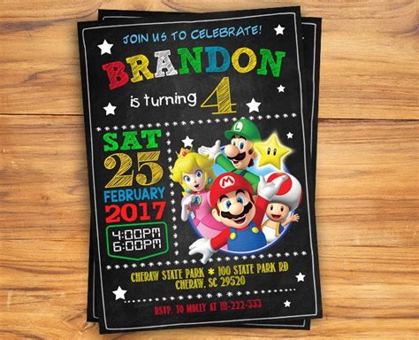 Free Printable Super Mario Birthday Party Invitations New Arrival | www ...