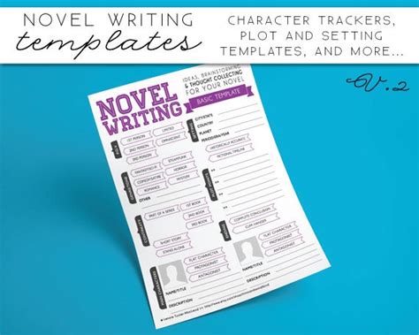 Novel Writing Templates V2 Etsy