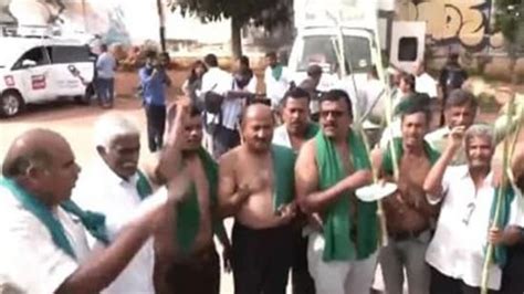 Farmers Stage Half Naked Protest Amid Bengaluru Bandh Over Cauvery Water Row Bengaluru