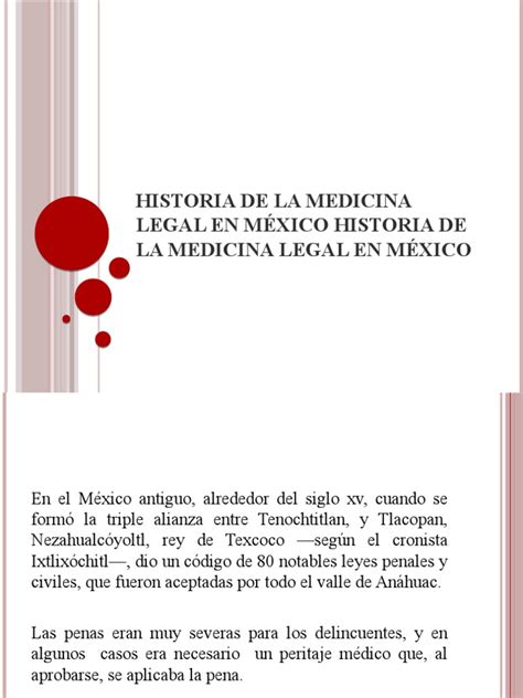 Historia Medicina Legal México 40 Pdf Jurisprudencia Médica Homicidio