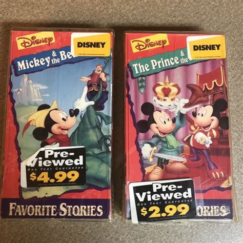 LOT DE 2 Disney Mickey Mouse VHS Prince Et Le Pauvre Mickey Et Le