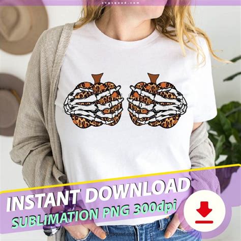 Leopard Pumpkin Boob Skeleton Hand Png Files For Sublimation