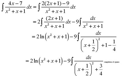 Mixture Integral Of Linear Expression In The Numerator Mixed With A Quadratic Expression