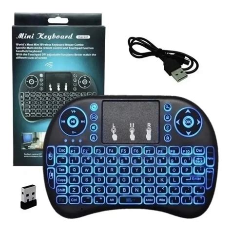 Mini Teclado Keyboard Sem Fio Wireless Iluminado Luz Led Parcelamento