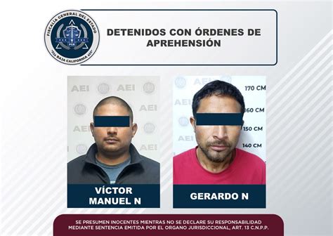 Cumplimenta FGE órden de aprehensión a dos sujetos en Ensenada En