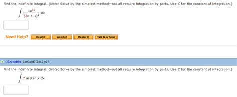 Solved Find The Indefinite Integral Note Solve By The