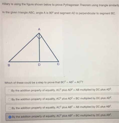 Solved Hillary Is Using The Figure Shown Below To Prove Chegg