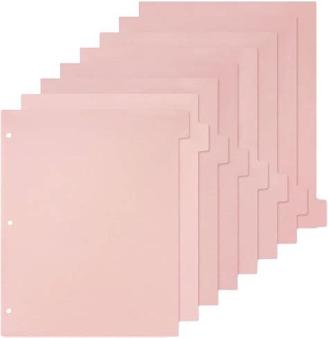 Amazon Asunfo Pcs A Tab Pink Binder Dividers With Tabs Ring