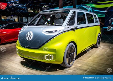 Volkswagen Vw Id Buzz Concept Car At Brussels Motor Show Prototype